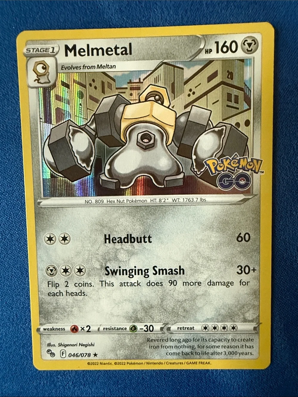 Pokemon Melmetal Holographic Card - Yellow Border, Silver Art